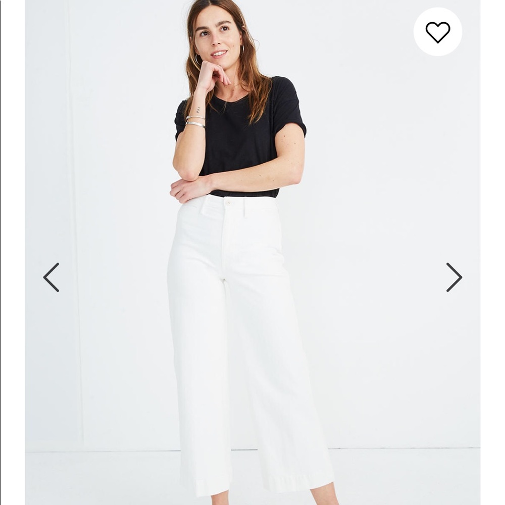 Madewell Wide-Leg Crop Jeans in Tile White